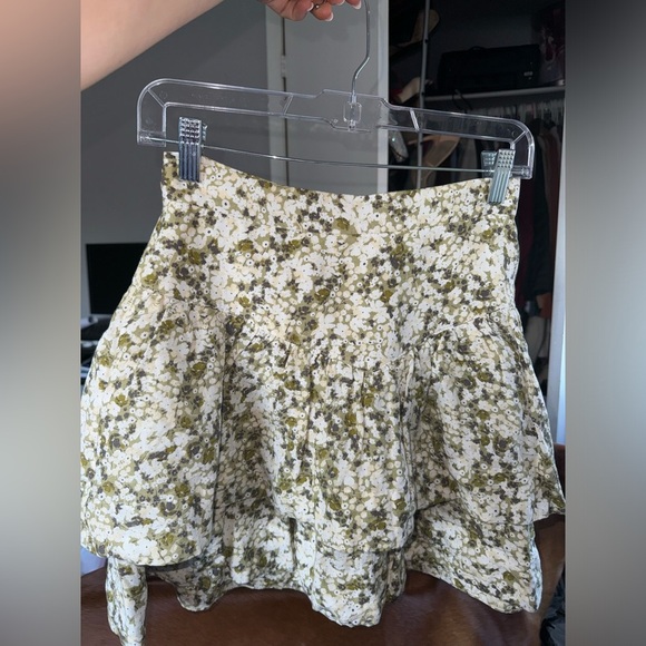 Shona Joy for Free People Elsa Linen blend mini skirt, Size 4 Green Floral💚 - Picture 2 of 4
